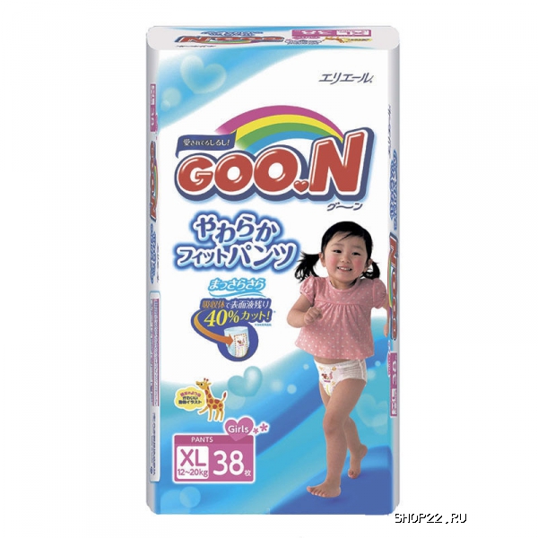 Купить японские подгузники-трусики для девочек GooN Big 36 (Гун Биг 36) в Барнауле - фото