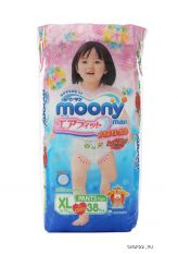 Подгузники-трусики Moony XL для девочек (12-17 кг)